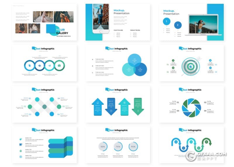 30页蓝色商务工作计划总结商业计划书PPT模板 5种主题配色 - 顶尖PPT