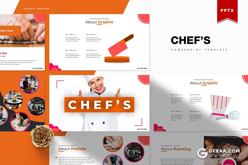 30页创意图形厨师行业厨师餐饮美食工作总结汇报PPT模板5种主题配色 - 顶尖PPT
