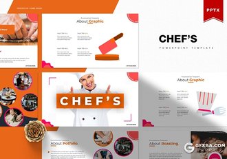 30页创意图形厨师行业厨师餐饮美食工作总结汇报PPT模板5种主题配色 - 顶尖PPT