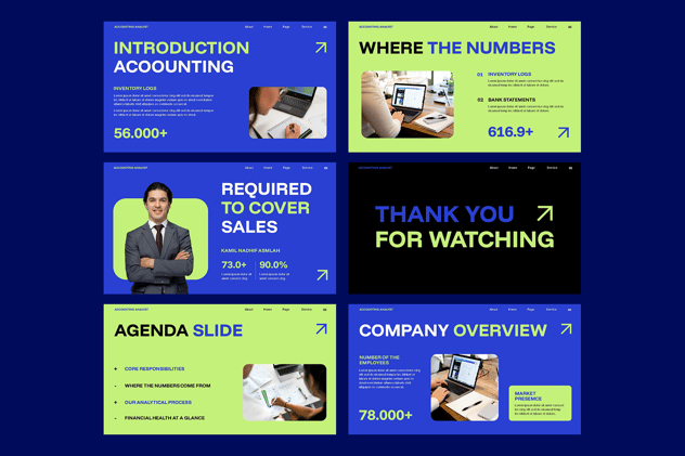 财务会计分析业绩报告PPT模板 - 顶尖PPT