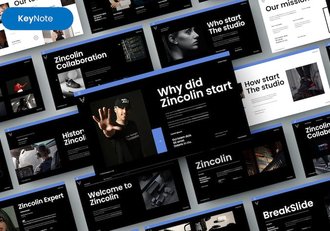 黑色品牌介绍国外商务通用keynote模板 - 顶尖PPT