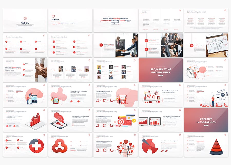 欧美商务多用途图形图表PPT模板 - 顶尖PPT
