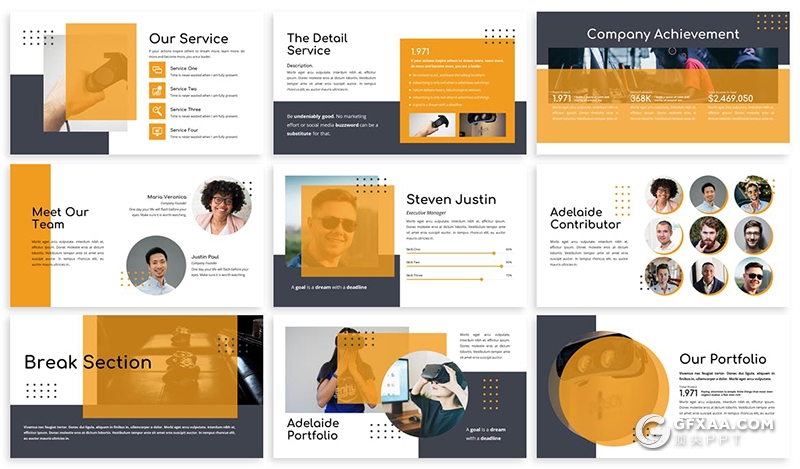 30页虚拟影像VR公司宣传介绍工作汇报业务分析PPT模板3种配色 - 顶尖PPT