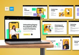 绿黄UI设计项目提案Keynote模板 - 顶尖PPT
