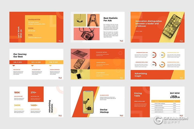 40页红色广告公司作品展示扁平化简约风格keynote模板 - 顶尖PPT