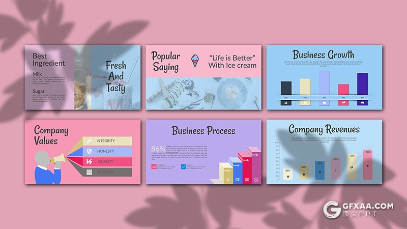 30页粉色创意冰淇淋时尚杂志风格keynote模板 - 顶尖PPT