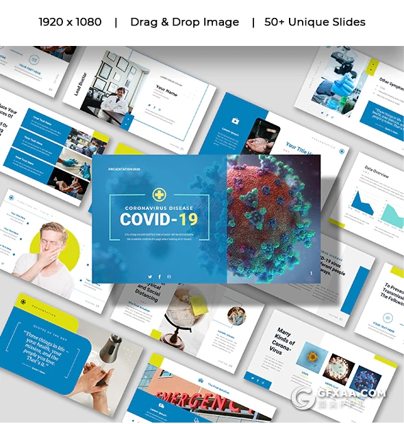 51页新冠状预防防控病毒感染传播COVID病毒分析治疗医学研究PPT模板 - 顶尖PPT