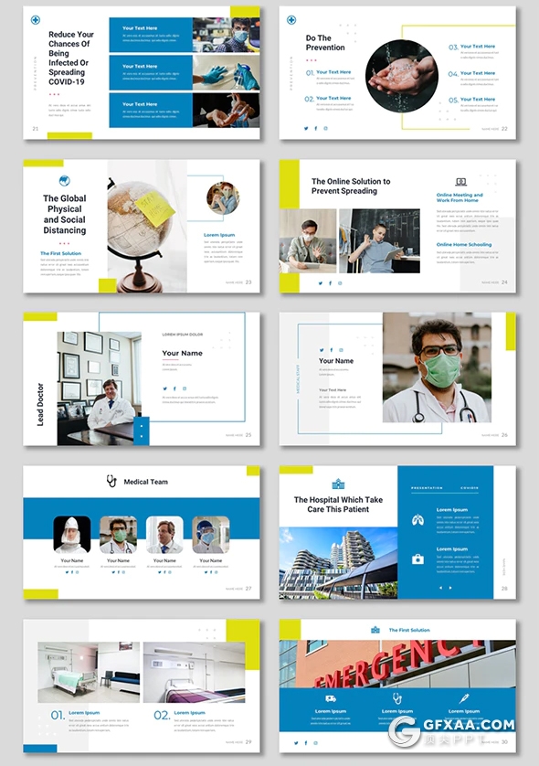 51页新冠状预防防控病毒感染传播COVID病毒分析治疗医学研究PPT模板 - 顶尖PPT