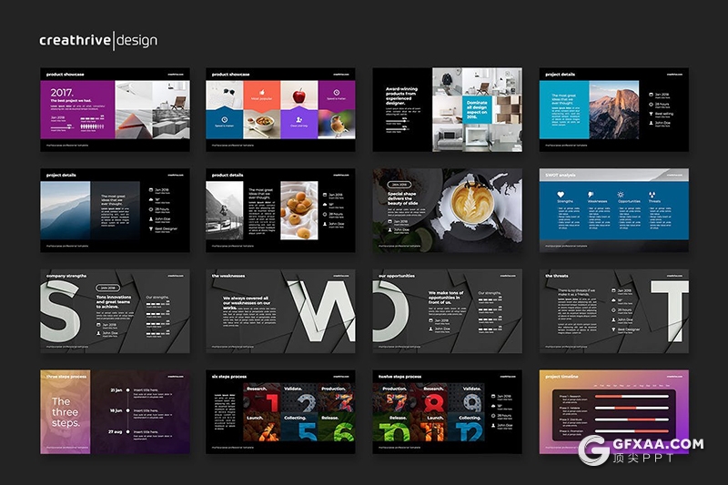 48页企业商务风格项目介绍作品展示团队展示PPT模板 - 顶尖PPT