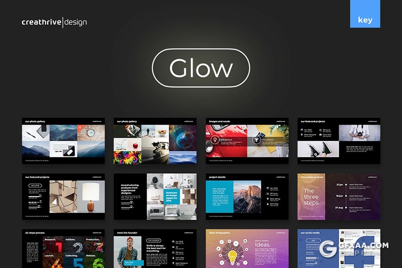 48页企业商务风格项目介绍作品展示团队展示keynote模板 - 顶尖PPT