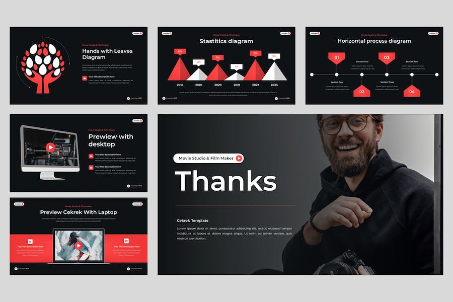 电影制作工作室项目运营展示PPT模板 - 顶尖PPT