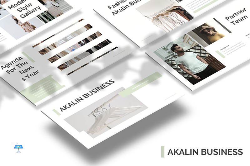 30页简约时尚服装秀展示模特摄影展示keynote模板 - 顶尖PPT