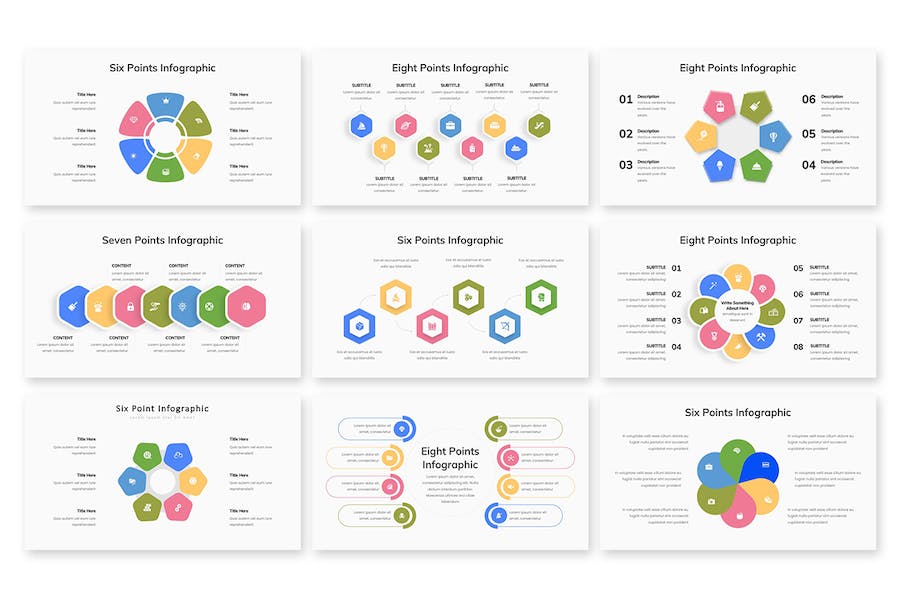 彩色环形关系图形keynote模板 - 顶尖PPT