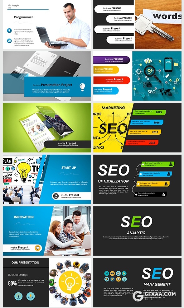 60页企业宣传介绍服务项目展示欧美商务PPT模板 - 顶尖PPT