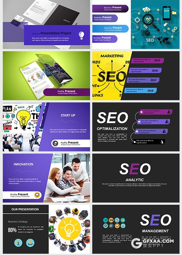 60页企业宣传介绍服务项目展示欧美商务PPT模板 - 顶尖PPT