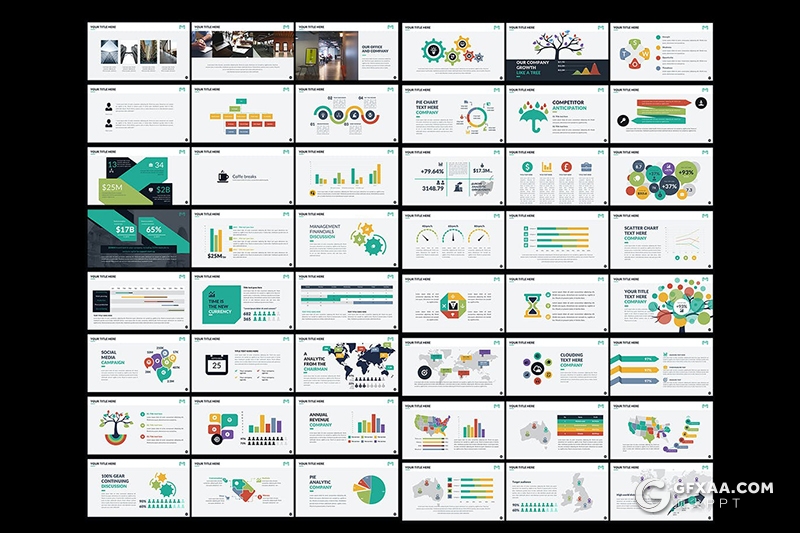474页国外商务公司团队介绍商务信息图形卡通插画图形数据逻辑图形高端keynote模板 - 顶尖PPT
