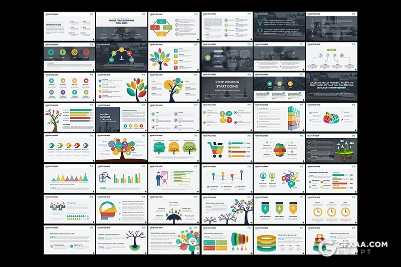 474页国外商务公司团队介绍商务信息图形卡通插画图形数据逻辑图形高端keynote模板 - 顶尖PPT