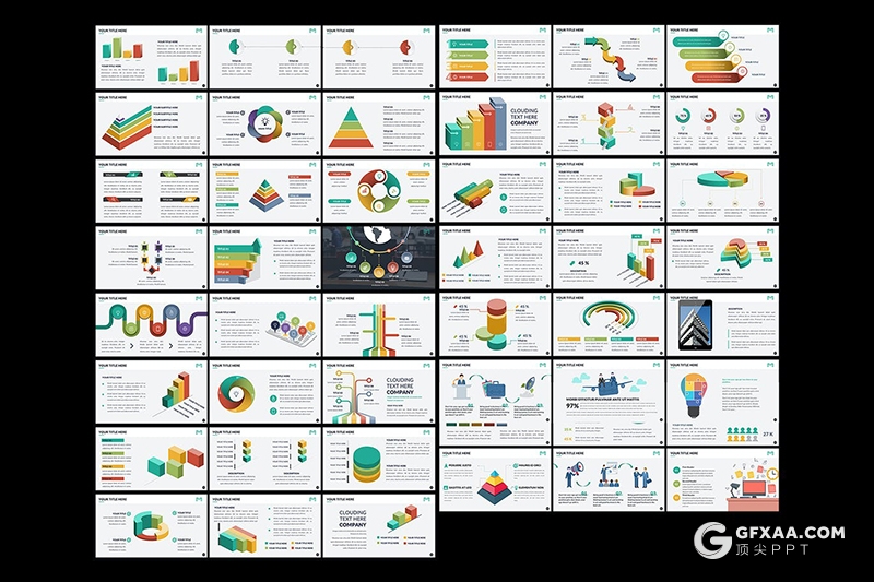 474页国外商务公司团队介绍商务信息图形卡通插画图形数据逻辑图形高端keynote模板 - 顶尖PPT