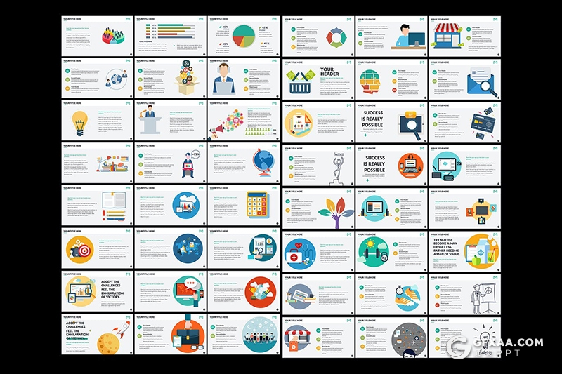 474页国外商务公司团队介绍商务信息图形卡通插画图形数据逻辑图形高端keynote模板 - 顶尖PPT