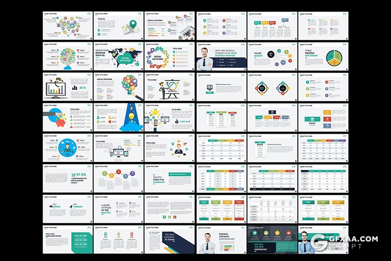 474页国外商务公司团队介绍商务信息图形卡通插画图形数据逻辑图形高端keynote模板 - 顶尖PPT