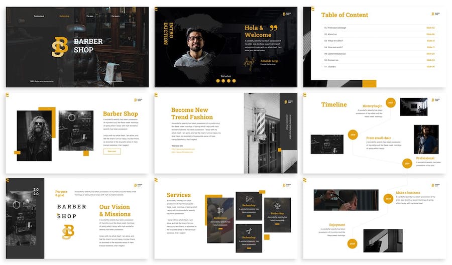 理发店服务推介宣传PPT模板 - 顶尖PPT