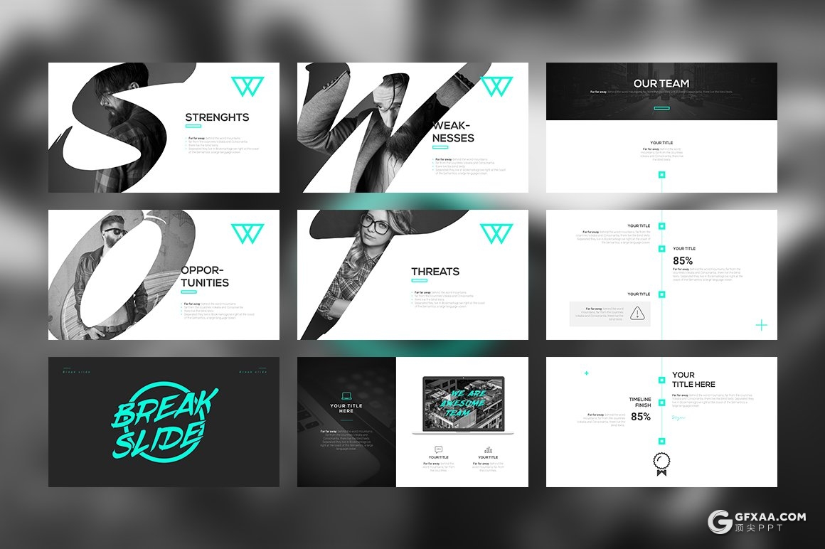 80页创意摄影图片展示杂志风格PPT模板 - 顶尖PPT