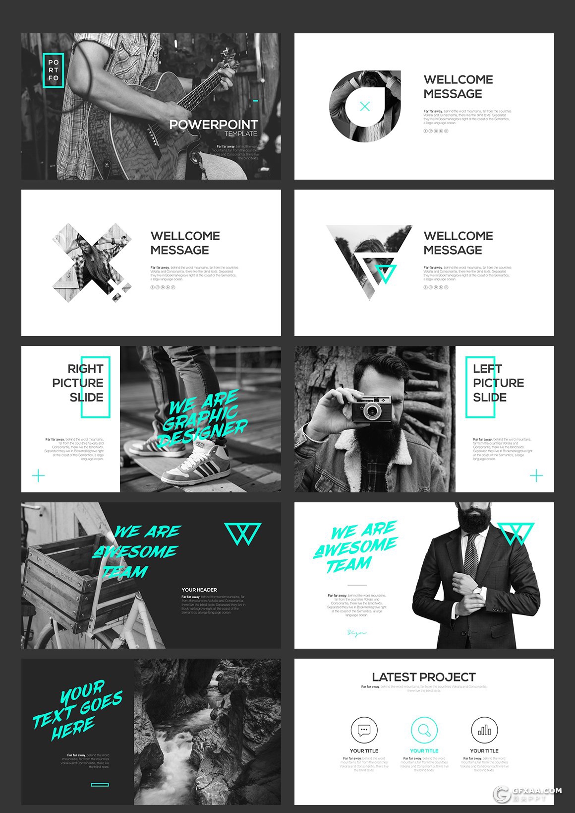 80页创意摄影图片展示杂志风格PPT模板 - 顶尖PPT