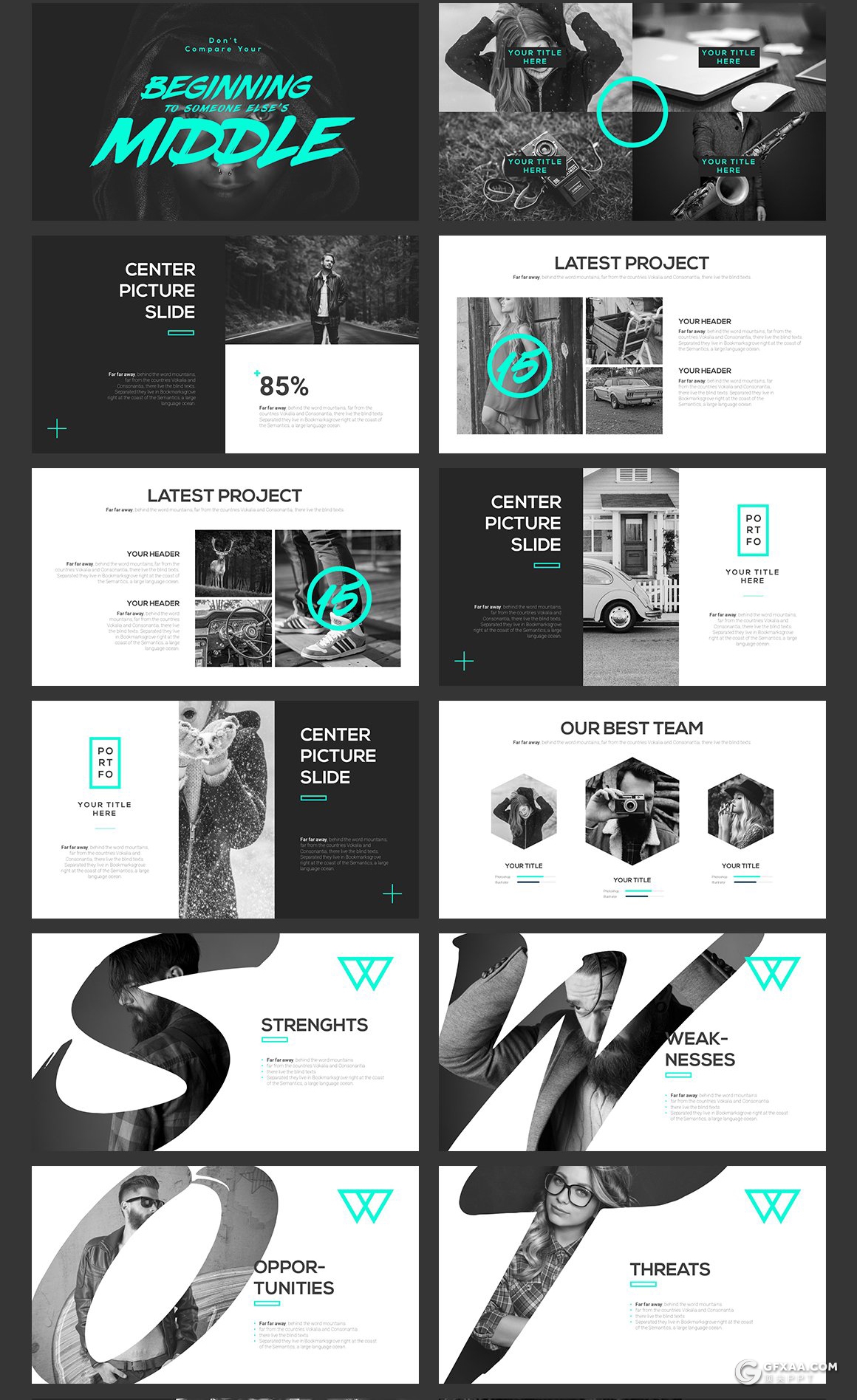 80页创意摄影图片展示杂志风格PPT模板 - 顶尖PPT