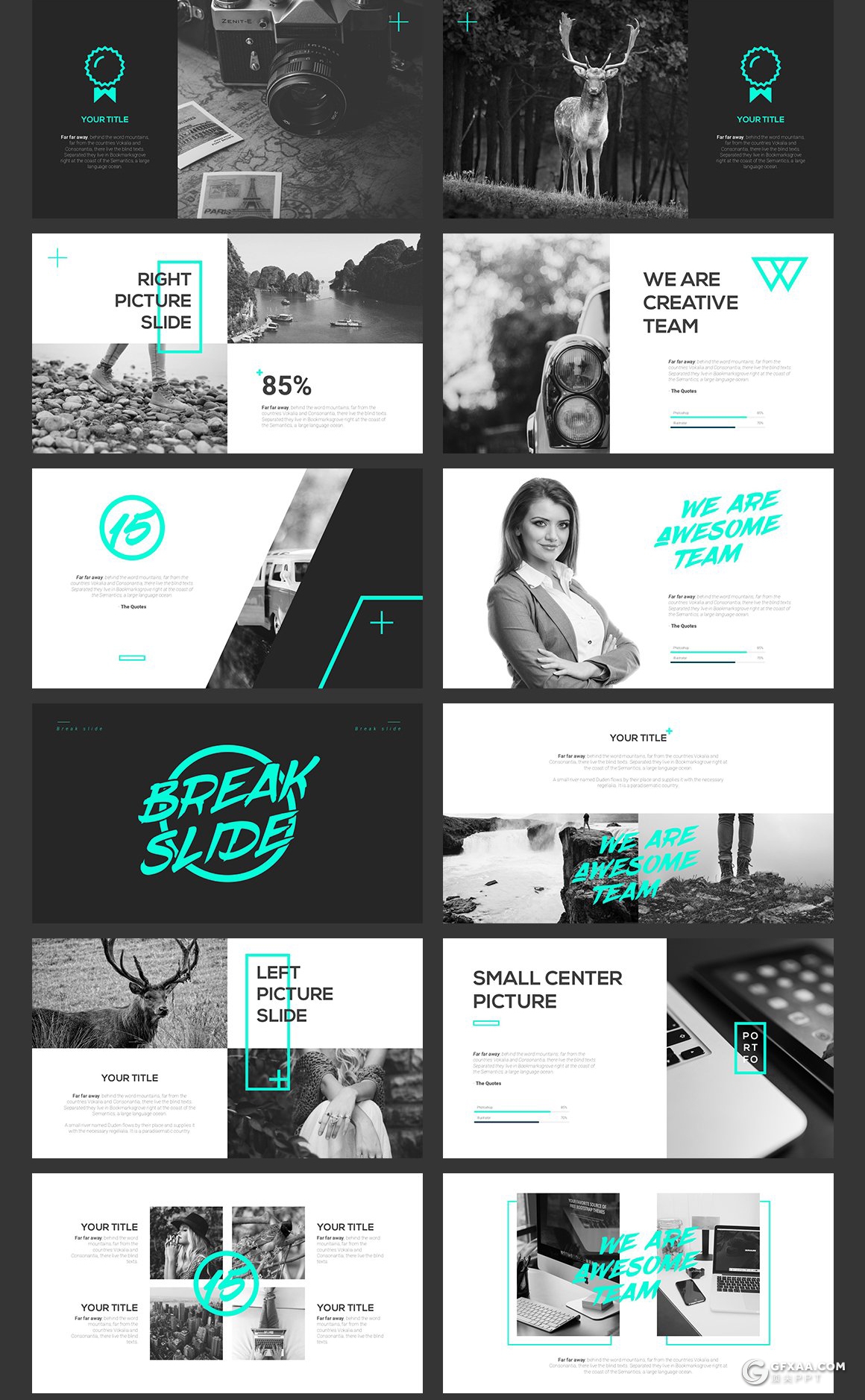 80页创意摄影图片展示杂志风格PPT模板 - 顶尖PPT