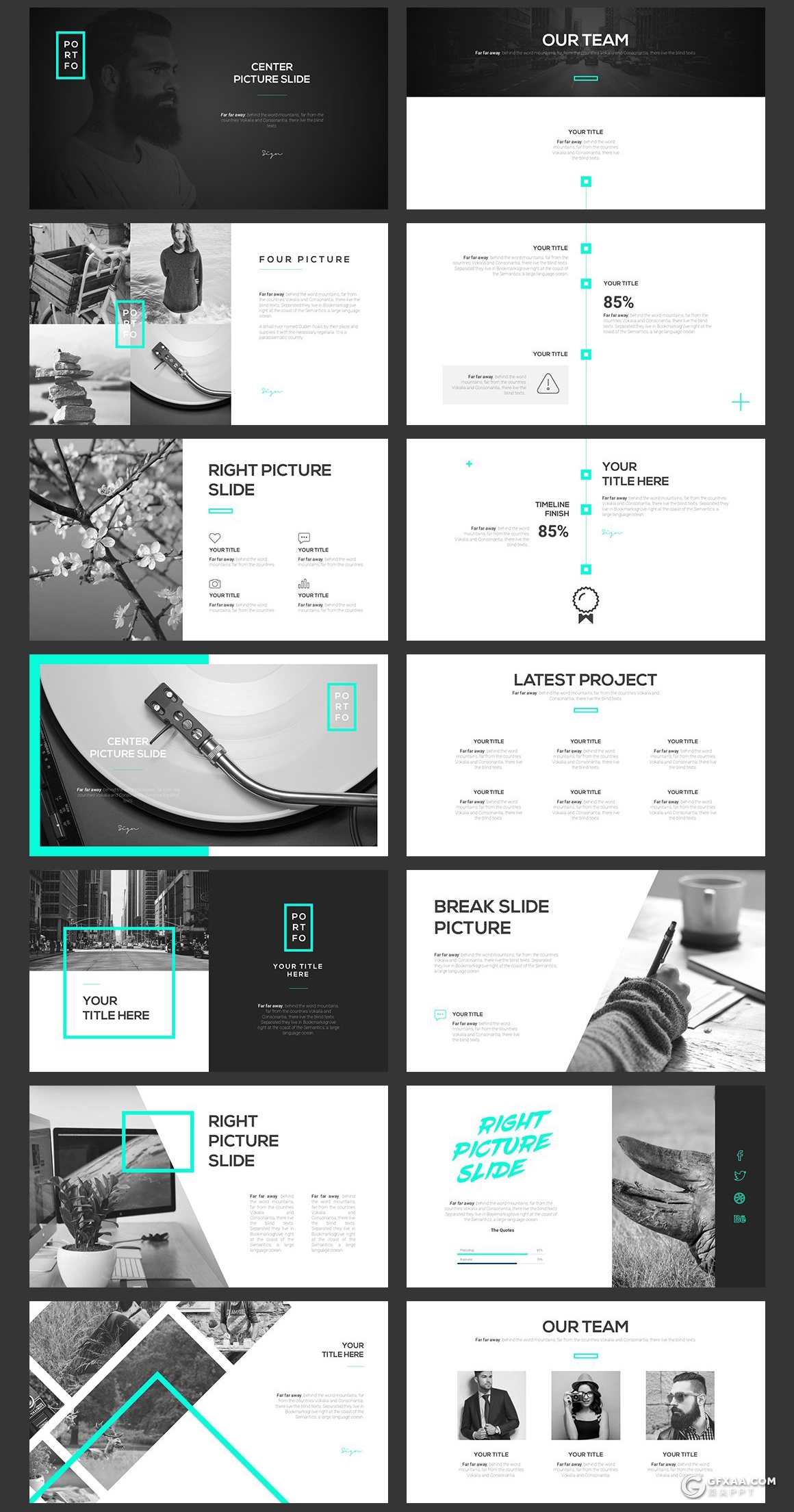 80页创意摄影图片展示杂志风格PPT模板 - 顶尖PPT