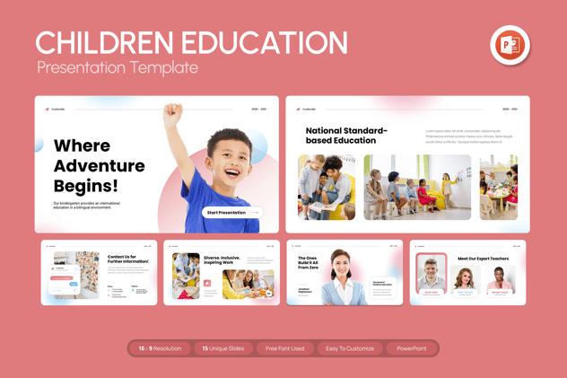 儿童教育培训课程展示PPT模板 - 顶尖PPT