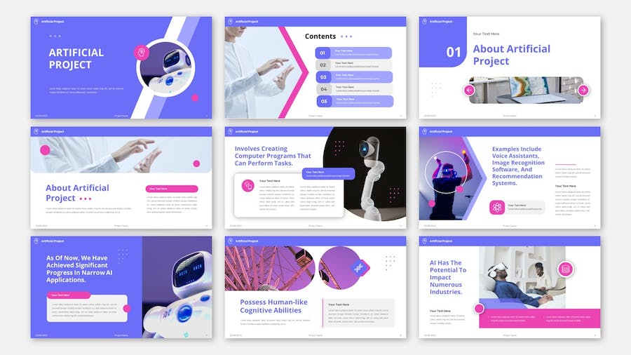 人工智能未来科技chatGPT机器人智能对话PPT模板 - 顶尖PPT