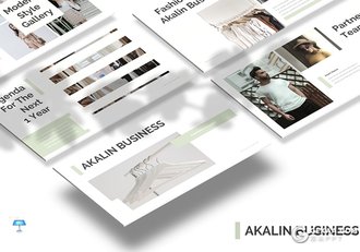 30页极简文艺风格时尚服装模特写真展示keynote模板5种主题配色 - 顶尖PPT