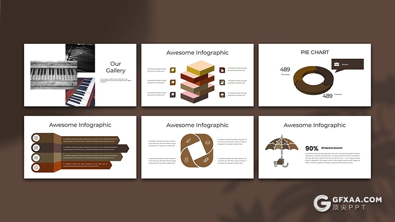 30页扁平化简约风格国外PPT模板 - 顶尖PPT