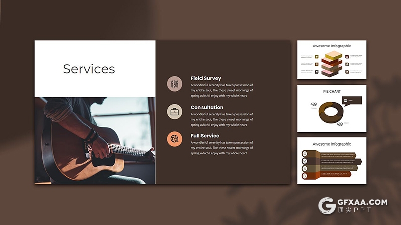 30页扁平化简约风格国外PPT模板 - 顶尖PPT