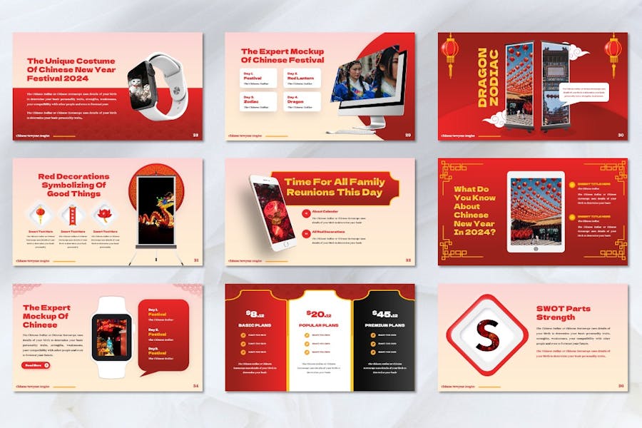 中国春节新年文化介绍keynote模板 - 顶尖PPT