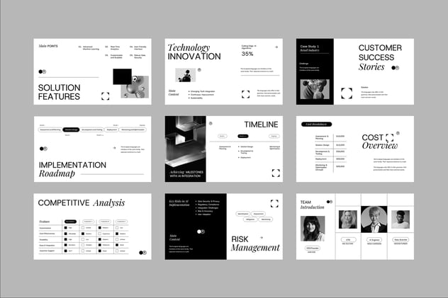 商业解决方案人工智能技术公司keynote模板 - 顶尖PPT