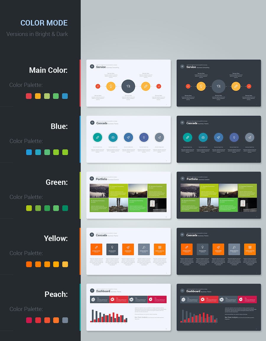 彩色商务数据统计图形图表keynote模板 - 顶尖PPT