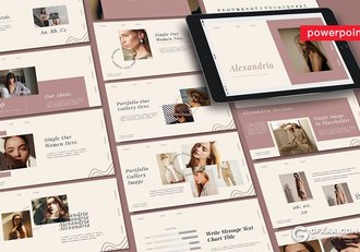 30页时尚唯美风格极简欧式PPT模板 - 顶尖PPT