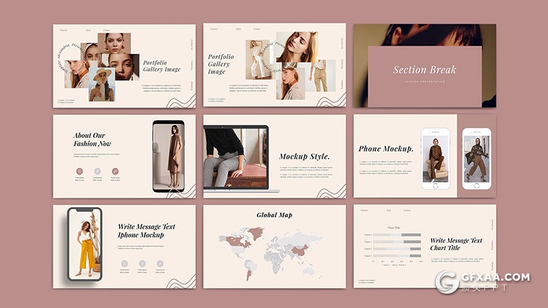 30页时尚唯美风格极简欧式keynote模板 - 顶尖PPT