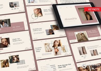 30页时尚唯美风格极简欧式keynote模板 - 顶尖PPT