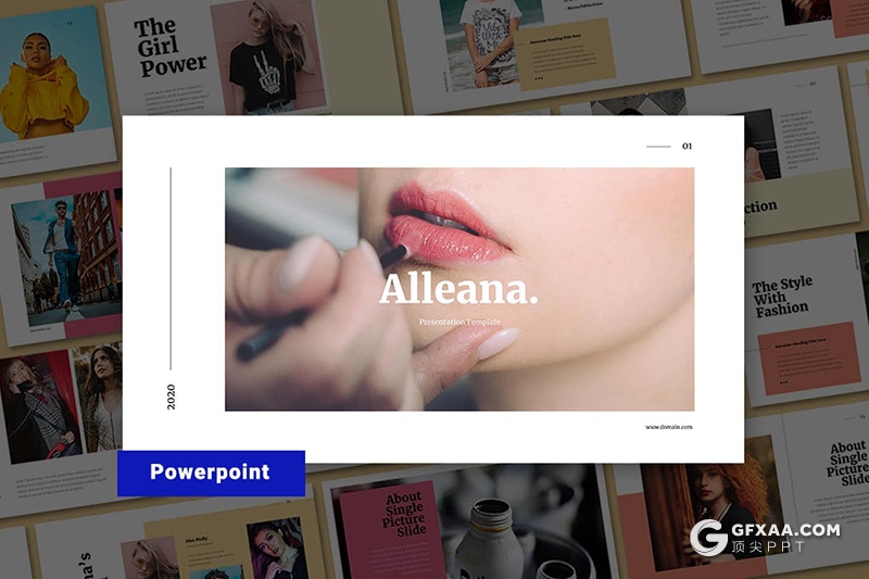 30页国外简约时尚文艺风格摄影服装展示PPT模板 - 顶尖PPT