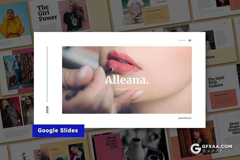 30页国外简约时尚文艺风格摄影服装展示Google slides模板 - 顶尖PPT