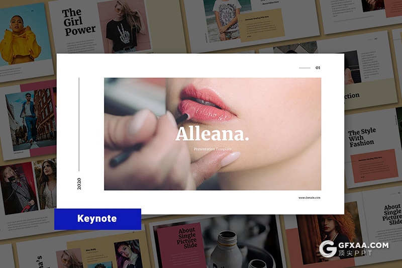 30页国外简约时尚文艺风格摄影服装展示keynote模板 - 顶尖PPT