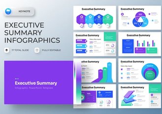 执行摘要信息图表图形keynote模板 - 顶尖PPT