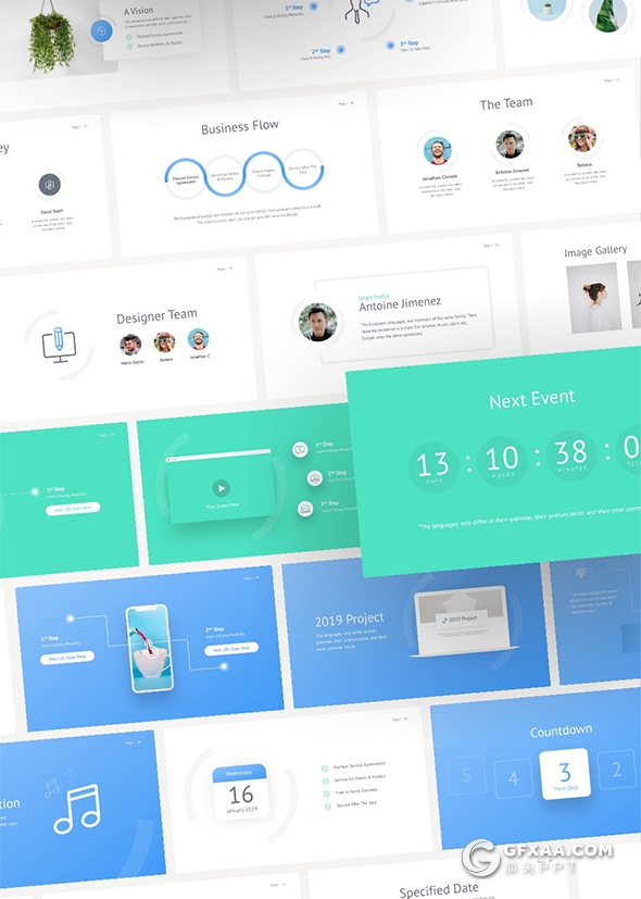 157页国外精致设计效果年终工作汇报项目分析介绍商务动画ppt模板11种主题配色104种XML配色文件 - 顶尖PPT