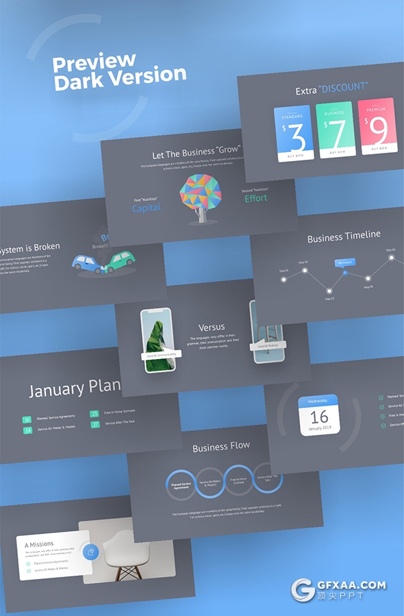 157页国外精致设计效果年终工作汇报项目分析介绍商务动画ppt模板11种主题配色104种XML配色文件 - 顶尖PPT
