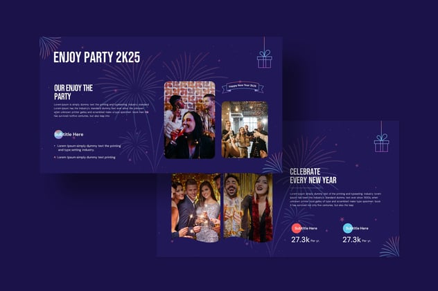 新年快乐PowerPoint模板 - 顶尖PPT