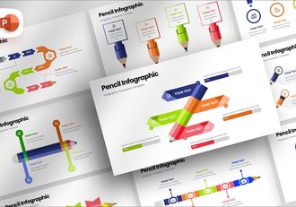 铅笔图形收件箱信息图形PPT模板 - 顶尖PPT