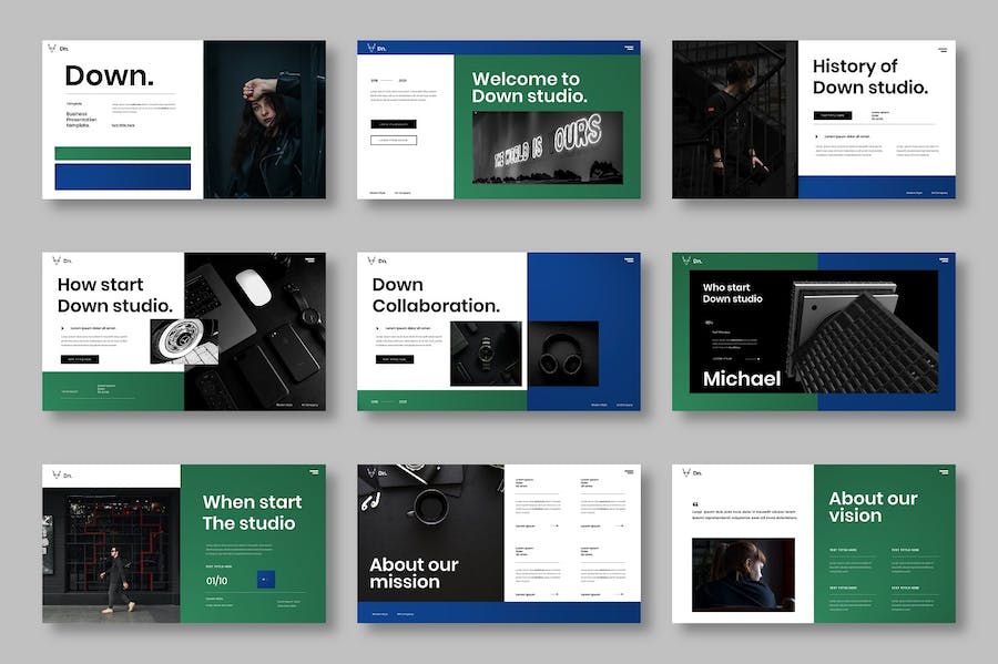 停机商务企业服务展示PPT模板 - 顶尖PPT